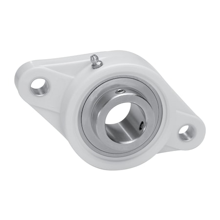 Iptci 2-Bolt Flange Ball Bearing Unit, 1 in Bore, Thermoplastic Hsg, Hard Chrome Insert, Set Screw Lock CUCTFL205-16